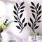 2 Pieces Metal Tree Leaf Wall Decor Vine Olive Branch Leaf Wall Art Living Room, Hallway Wall Decor Outdoor Decoration (Black)